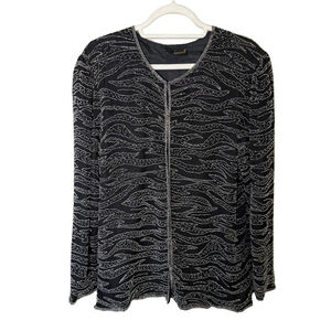 Landmark Beaded Black Blazer Cardigan Size S M Party Evening Holiday Formal